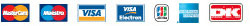 Online webshop business card, visa